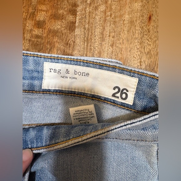 Rag & Bone Womens Slim Boyfriend Jeans Dre Low Rise Denim Copped Blue Size 26 - Picture 5 of 6